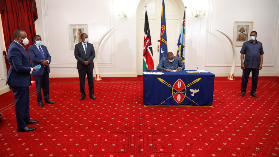 Uhuru Kenyatta signing into law the Kenya Institute of Curriculum Development (Amendment) Bill of 2019